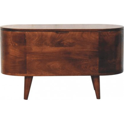 Artisan - Curved California Walnut Blanket Box