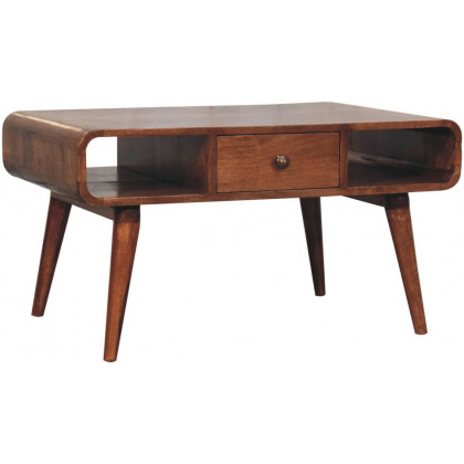 Artisan - Curved Honey Caramel Coffee Table