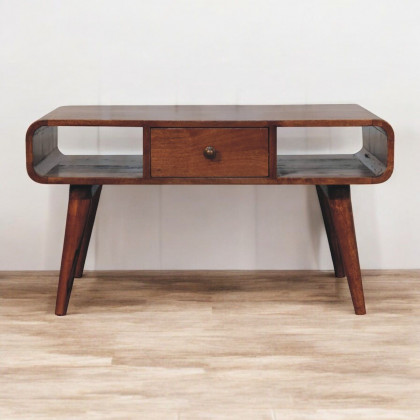 Artisan - Curved Honey Caramel Coffee Table