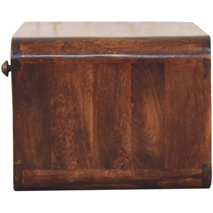 Artisan - Curved California Walnut Wall Mounted Bedside With Open Slot