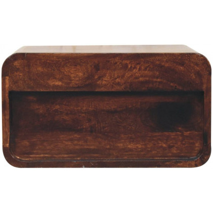 Artisan - Curved California Walnut Wall Mounted Bedside With Open Slot