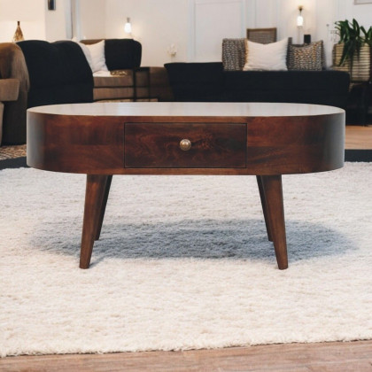 Artisan - California Walnut Rounded Coffee Table