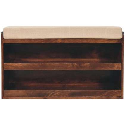 Artisan - California Walnut & Mud Linen Pull Out Shoe Bench