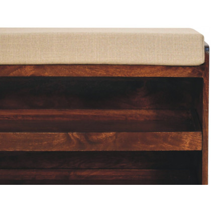 Artisan - California Walnut & Mud Linen Pull Out Shoe Bench