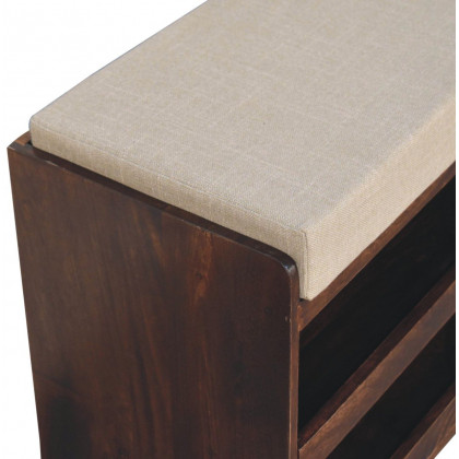 Artisan - California Walnut & Mud Linen Pull Out Shoe Bench