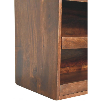 Artisan - California Walnut & Mud Linen Pull Out Shoe Bench