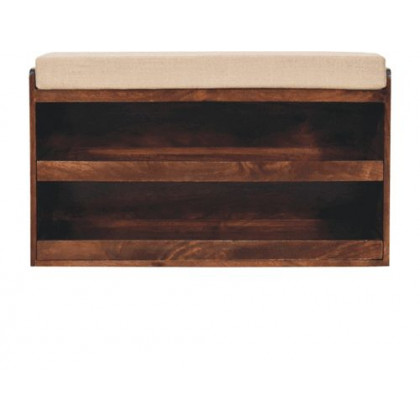 Artisan - California Walnut & Mud Linen Pull Out Shoe Bench