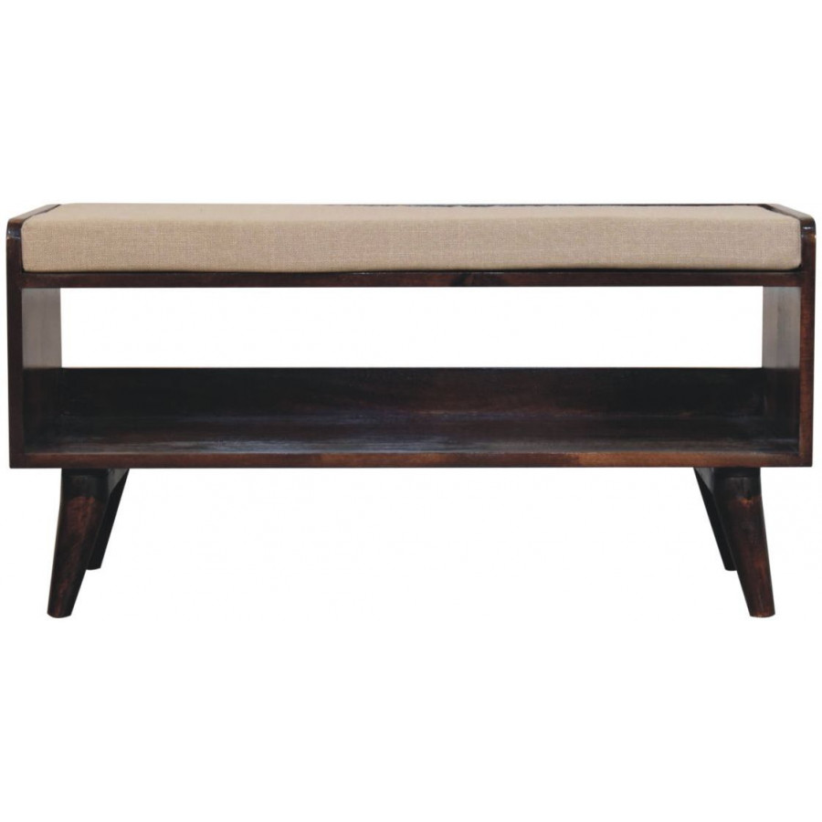 Artisan - California Walnut Bench With Mud Linen Seat Pad