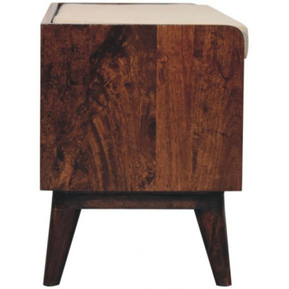 Artisan - California Walnut Bench With Mud Linen Seat Pad