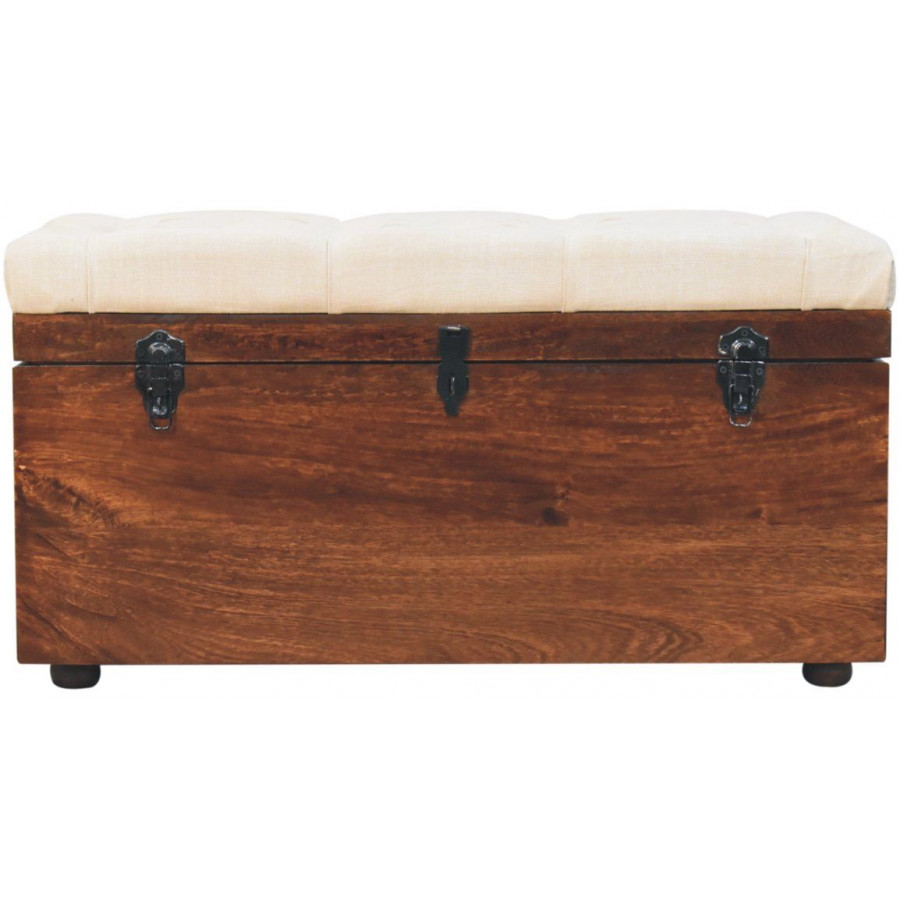 Artisan - California Walnut White Linen Storage Trunk
