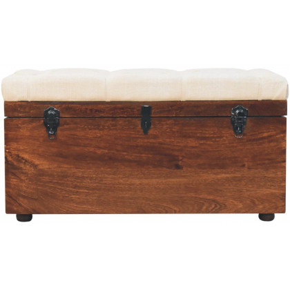 Artisan - California Walnut White Linen Storage Trunk