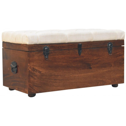 Artisan - California Walnut White Linen Storage Trunk