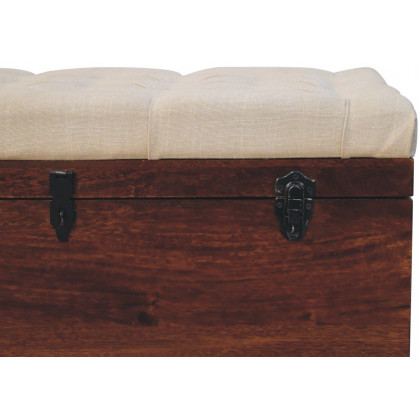 Artisan - California Walnut White Linen Storage Trunk