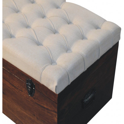 Artisan - California Walnut White Linen Storage Trunk