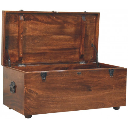 Artisan - California Walnut White Linen Storage Trunk