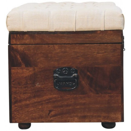 Artisan - California Walnut White Linen Storage Trunk