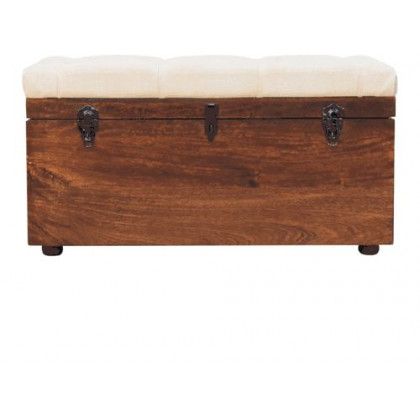 Artisan - California Walnut White Linen Storage Trunk