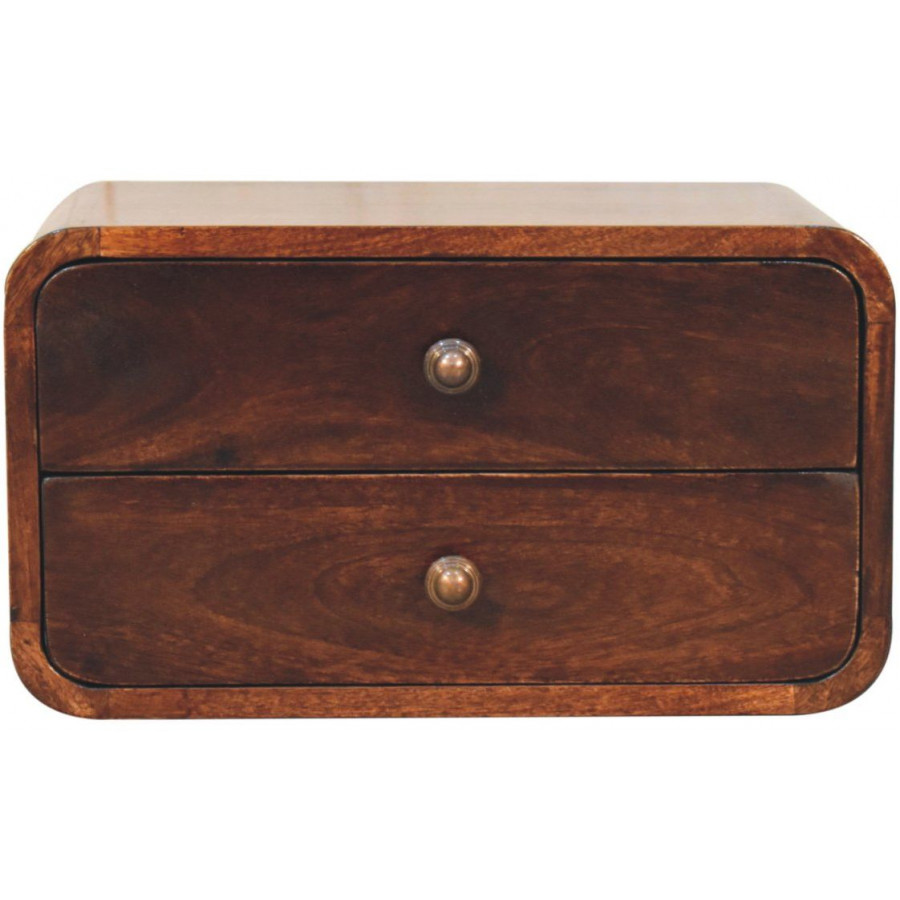 Artisan - Curved California Walnut Wall Mounted Bedside