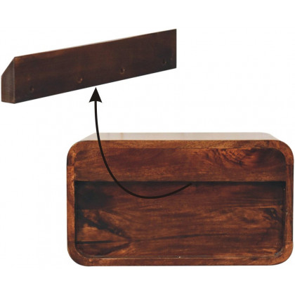 Artisan - Curved California Walnut Wall Mounted Bedside