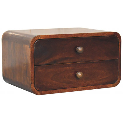 Artisan - Curved California Walnut Wall Mounted Bedside