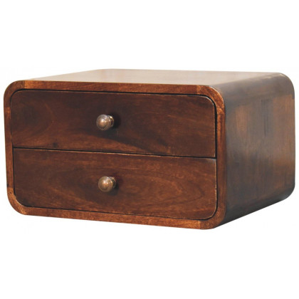 Artisan - Curved California Walnut Wall Mounted Bedside