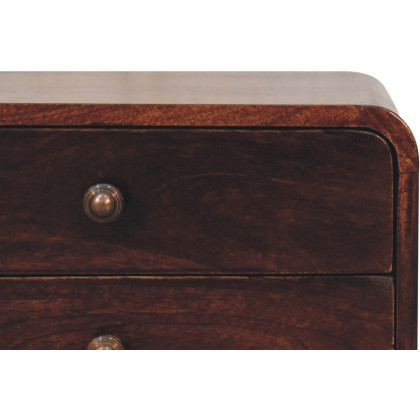 Artisan - Curved California Walnut Wall Mounted Bedside