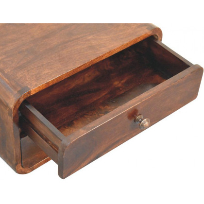 Artisan - Curved California Walnut Wall Mounted Bedside