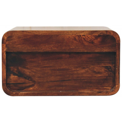 Artisan - Curved California Walnut Wall Mounted Bedside