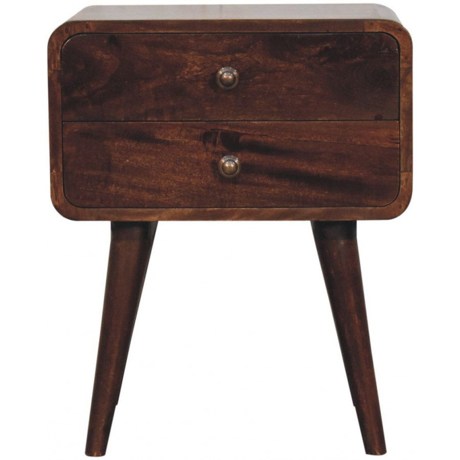 Artisan - Curved California Walnut Bedside