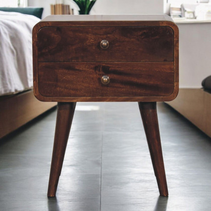 Artisan - Curved California Walnut Bedside