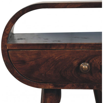 Artisan - California Walnut Circular Bedside With Open Slot