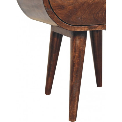 Artisan - California Walnut Circular Bedside With Open Slot