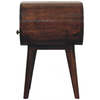 Artisan - California Walnut Circular Bedside With Open Slot