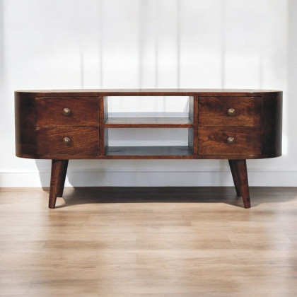 Artisan - California Walnut Rounded Entertainment Unit