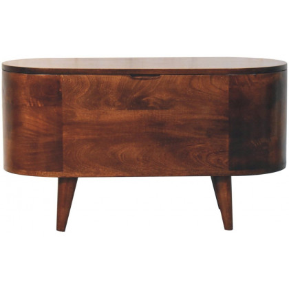 Artisan - California Walnut Rounded Lid Up Blanket Box