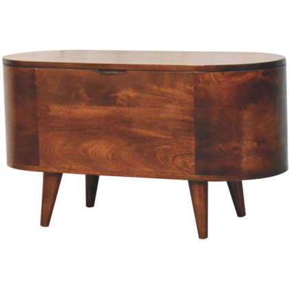 Artisan - California Walnut Rounded Lid Up Blanket Box