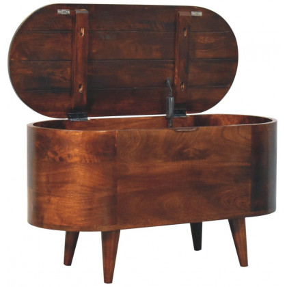 Artisan - California Walnut Rounded Lid Up Blanket Box
