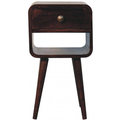 Artisan - Mini California Walnut Curved Bedside With Lower Slot