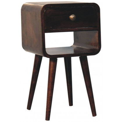 Artisan - Mini California Walnut Curved Bedside With Lower Slot