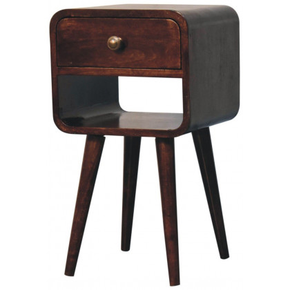 Artisan - Mini California Walnut Curved Bedside With Lower Slot