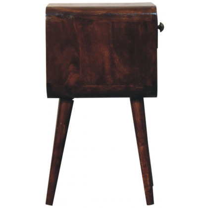 Artisan - Mini California Walnut Curved Bedside With Lower Slot