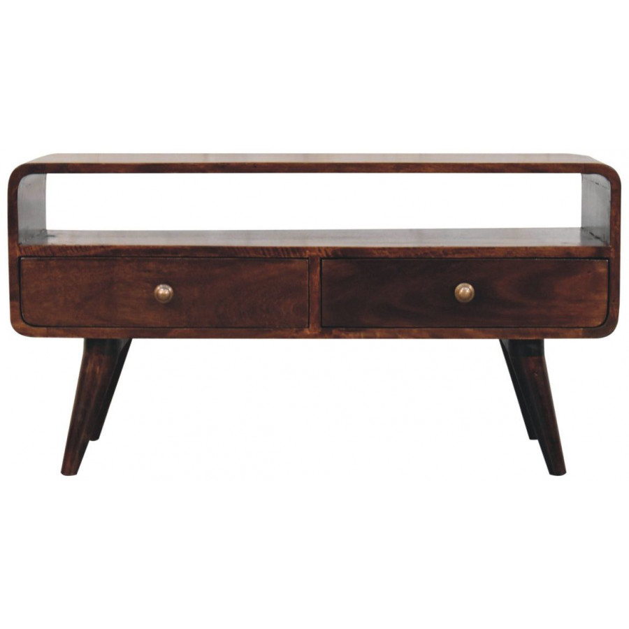 Artisan - Curved California Walnut Media Unit