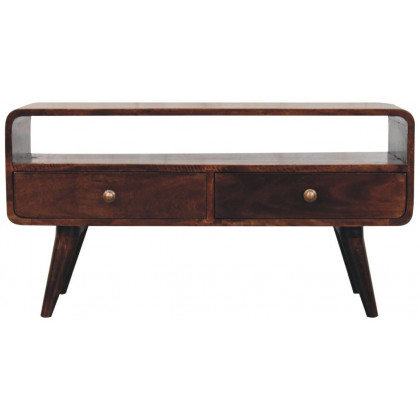 Artisan - Curved California Walnut Media Unit