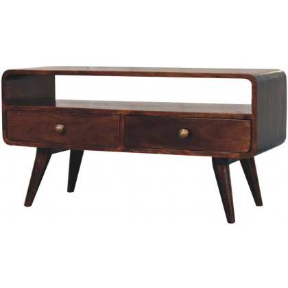 Artisan - Curved California Walnut Media Unit