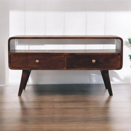 Artisan - Curved California Walnut Media Unit