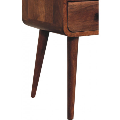 Artisan - Mini Honey Caramel Curved Bedside With Open Slot