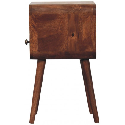 Artisan - Mini Honey Caramel Curved Bedside With Open Slot