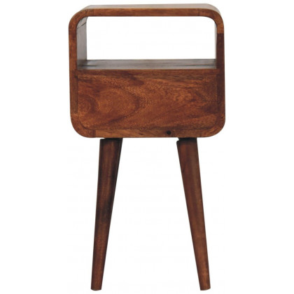 Artisan - Mini Honey Caramel Curved Bedside With Open Slot