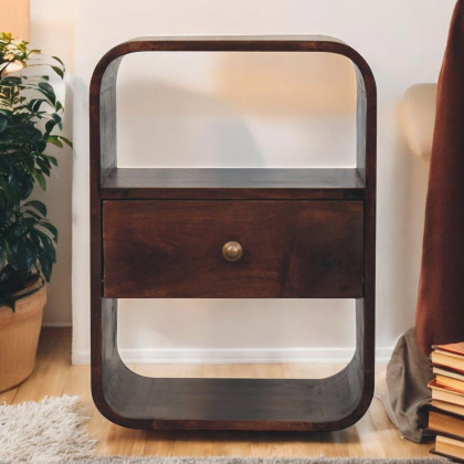 Artisan - California Walnut Curved Edge Bedside