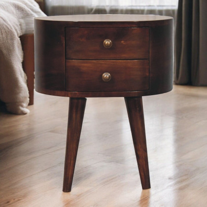 Artisan - California Walnut Rounded Bedside Table